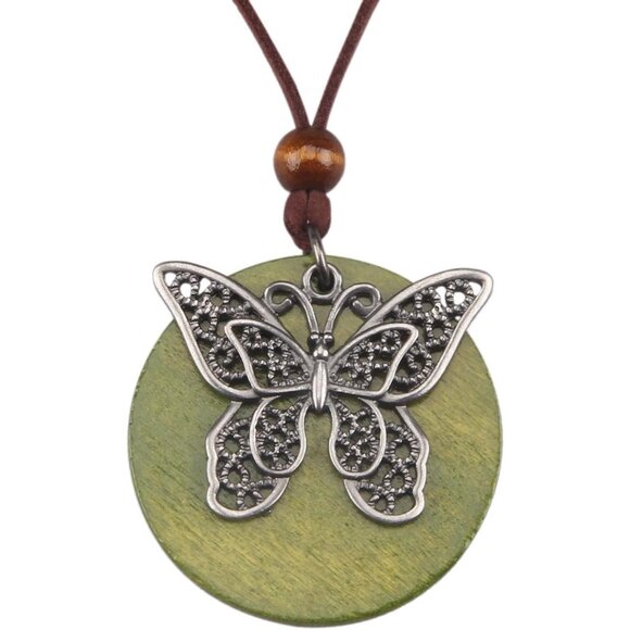 Bohemian Y Choker Necklace: Lightweight Leather and Wood for Unique Style - Picture 1 of 8